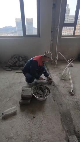 烟台滨湖万丽建墙施工实景拍摄
